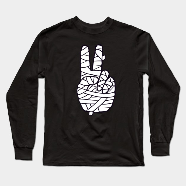 Mummy Peace Sign Long Sleeve T-Shirt by Vanphirst